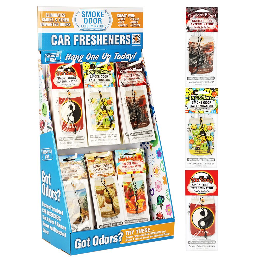 72CT DISPLAY - Smoke Odor Exterminator Candle for the Car