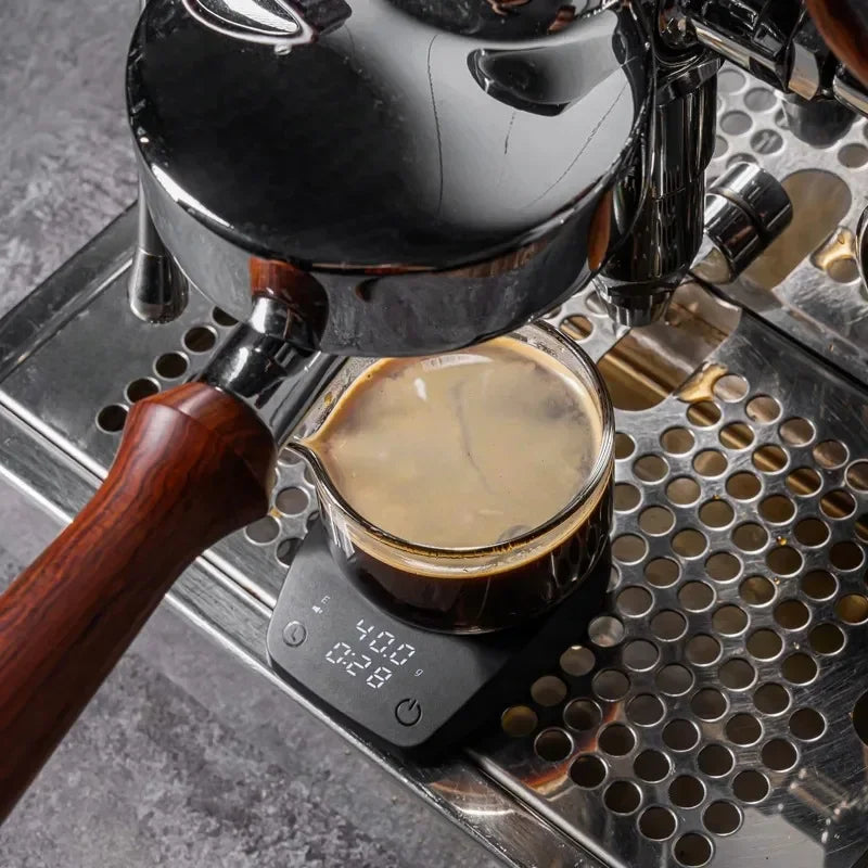 Mini Coffee Scale Electronic Italian Coffee Bean Scale Palm Size Timing Weighing Scale Home Kitchen Tool Coffee Bar Accessories