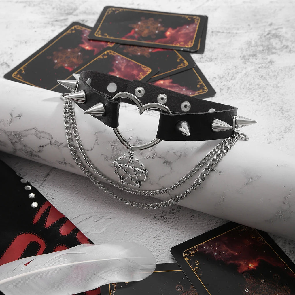 Harajuku Black Leather Choker