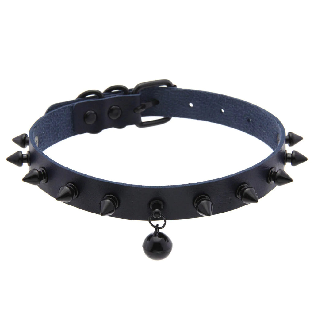 Punk Spiked Bell Choker