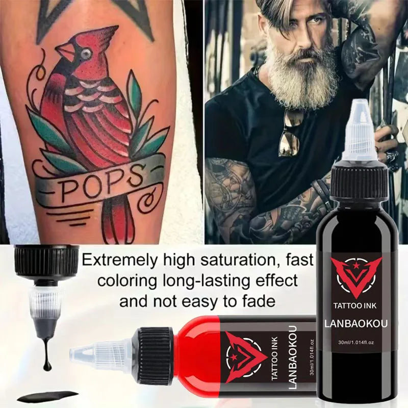 2-Pack 30ml Red & Black Tattoo Ink
