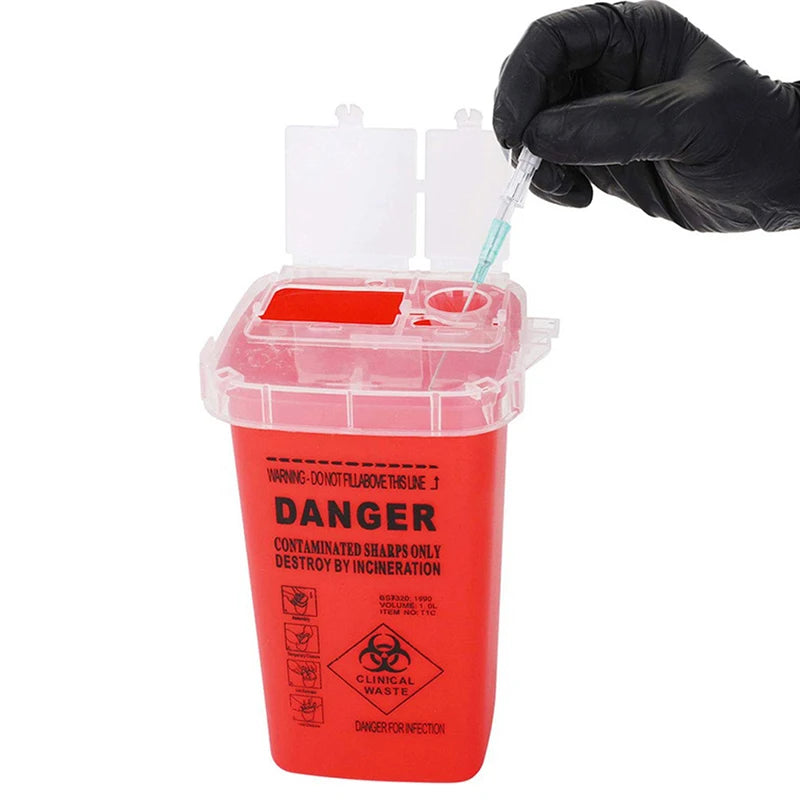 1L Plastic Tattoo Medical Supplies Container Waste Box Disposable Needle Tips Recycling Buckets Collection Tattoos Accessories