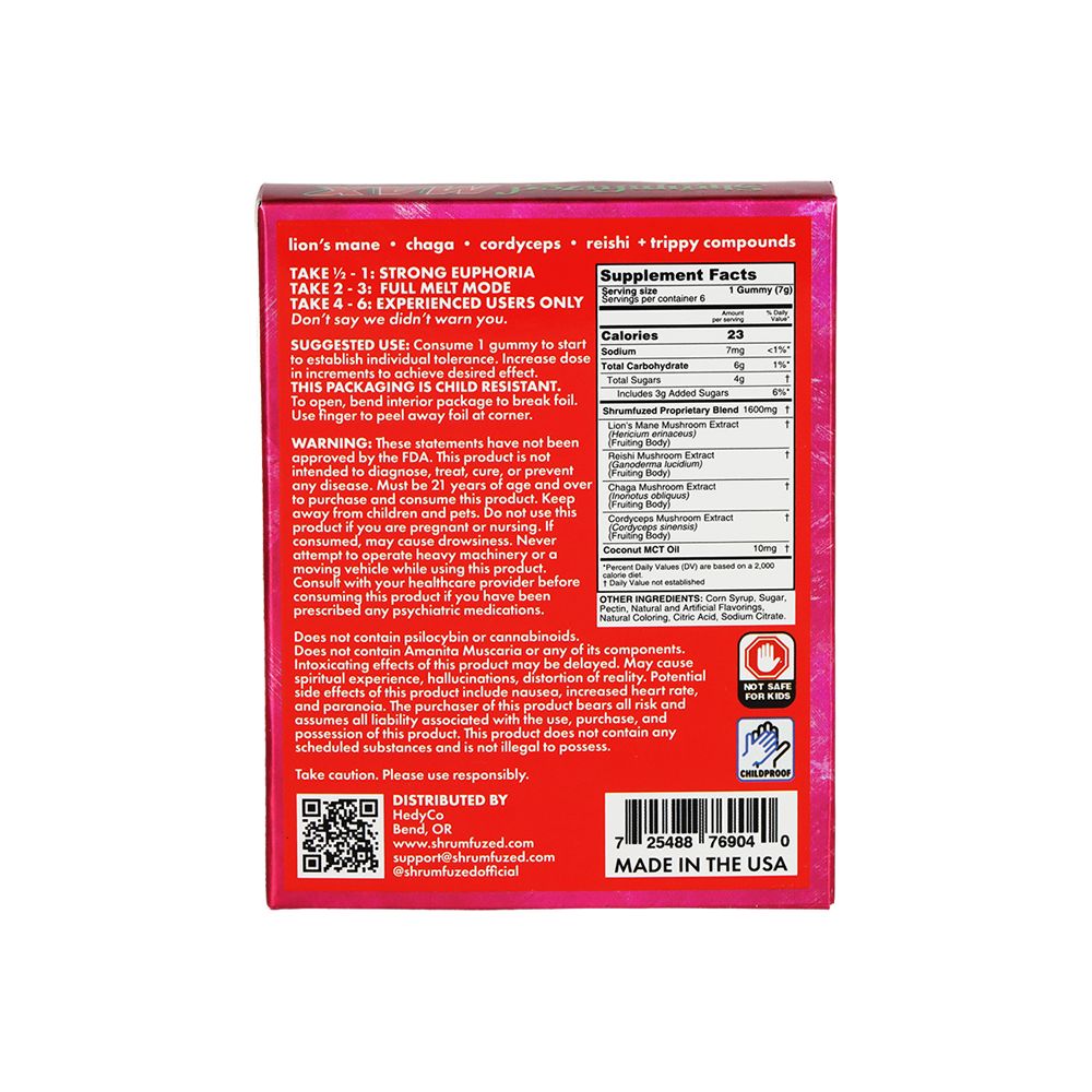 Shrumfuzed MAX Mushroom Blend Gummies | 9600mg | 6pc | 5pk Display