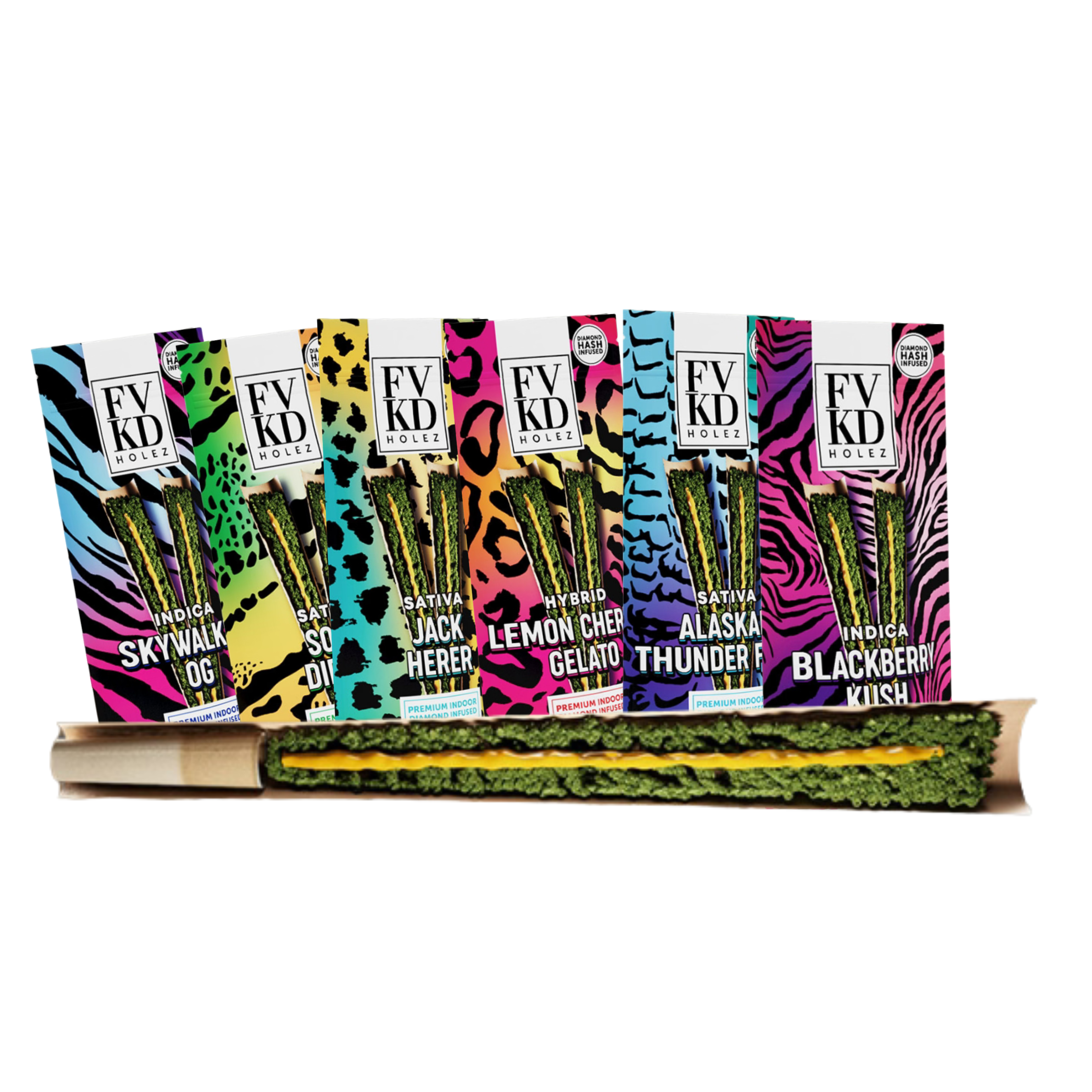 FVKD Diamond Hash Holez Premium Indoor Prerolls 2ct X 2g
