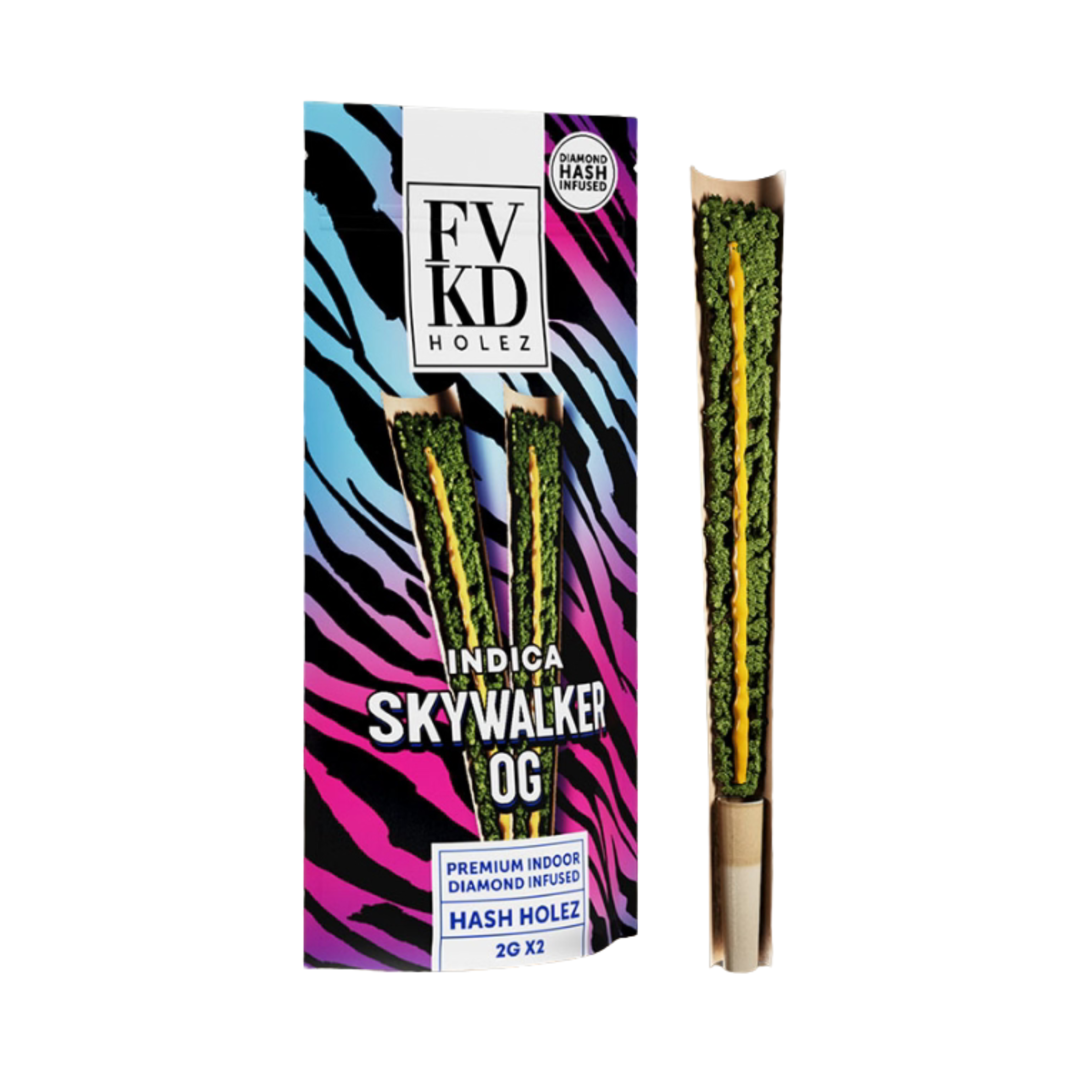 FVKD Diamond Hash Holez Premium Indoor Prerolls 2ct X 2g