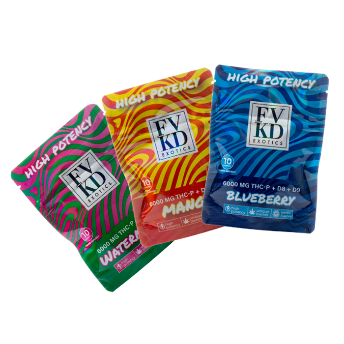 FVKD Exotics Gummies 6000MG (10ct) THC-P + D8 + D9