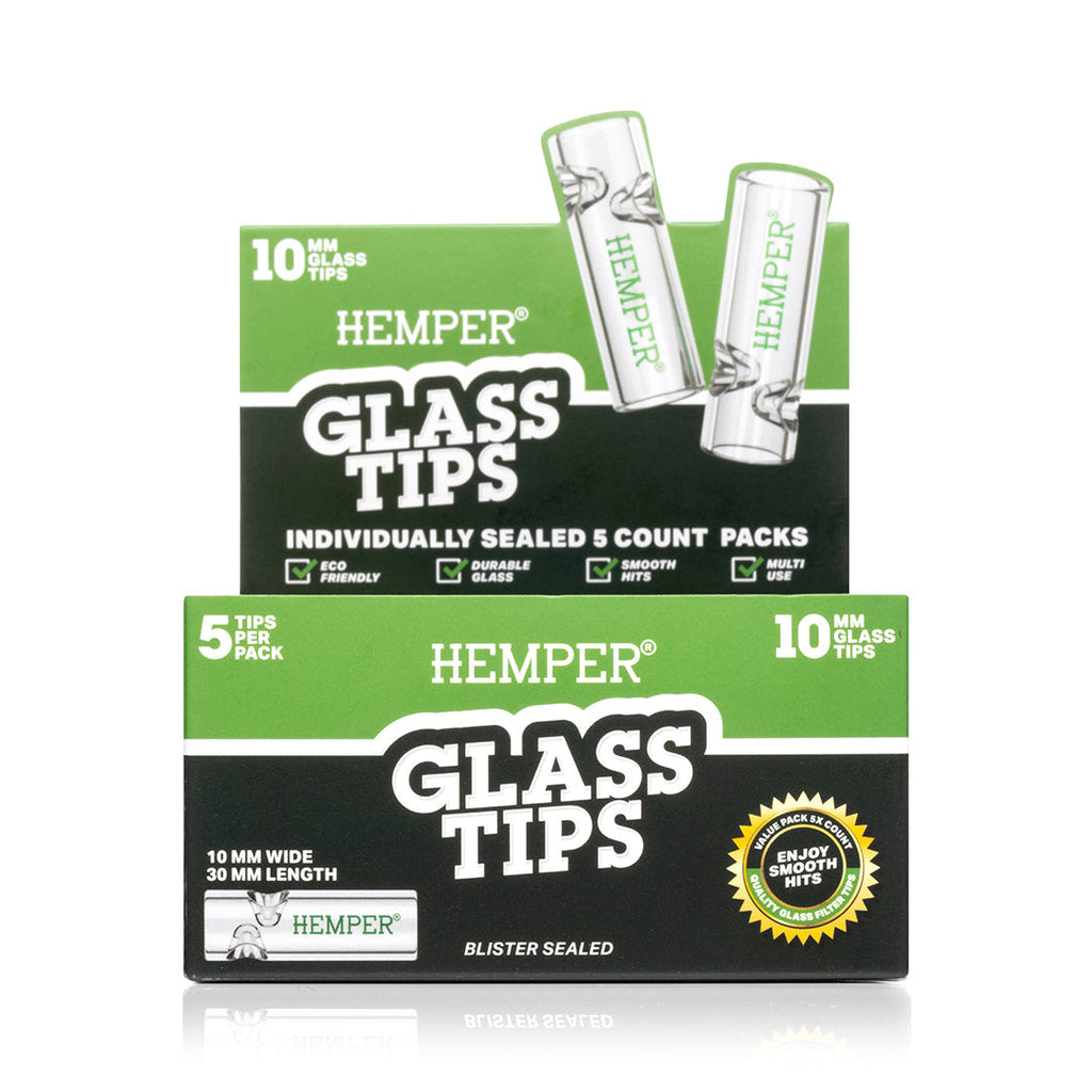 Hemper 5PK Glass Filter Tips 10mm | 10ct Display