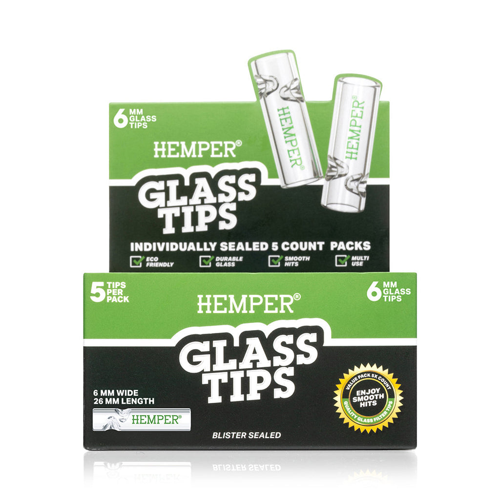 Hemper 5PK Glass Filter Tips 6mm | 10ct Display