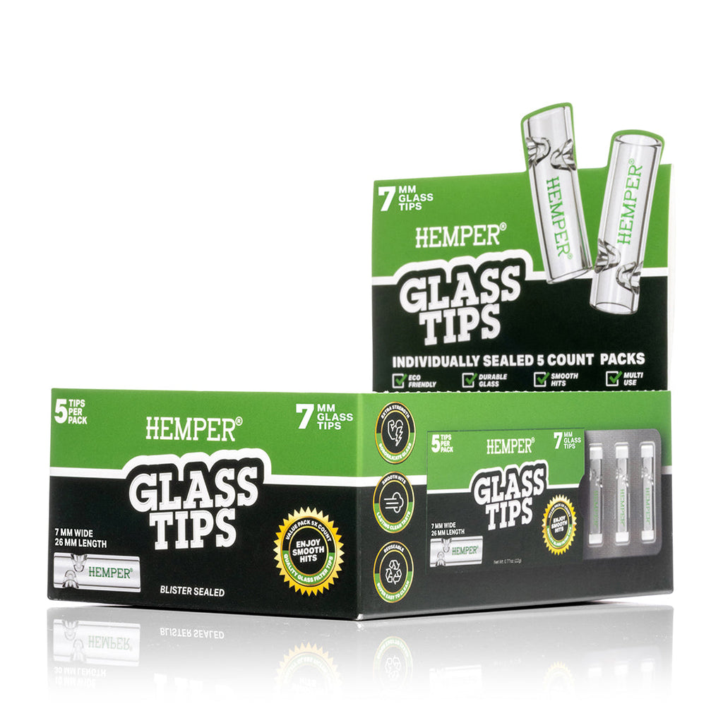 Hemper 5PK Glass Filter Tips 7mm | 10ct Display