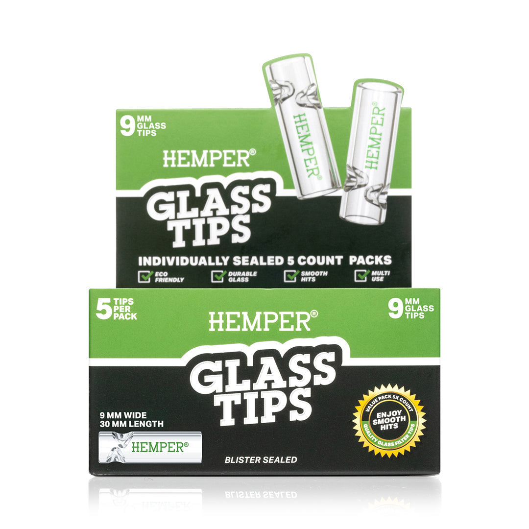 Hemper 5PK Glass Filter Tips 9mm | 10ct Display