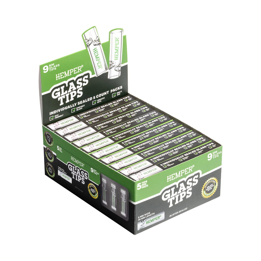 Hemper 5PK Glass Filter Tips 9mm | 10ct Display