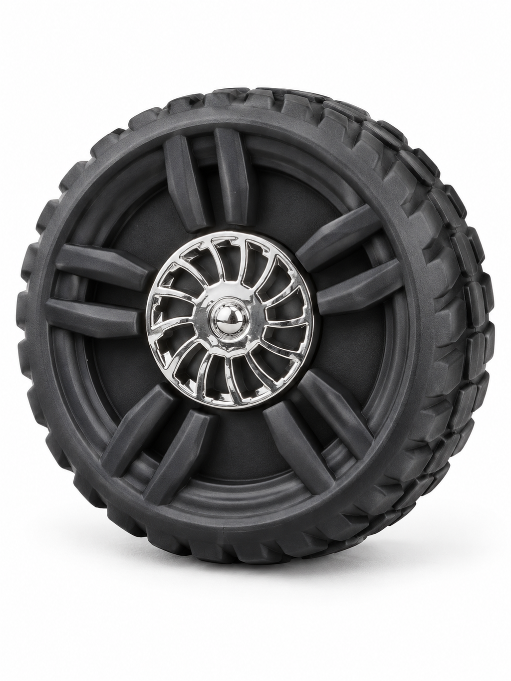 GR324 black 75mm tire-shaped two-piece grinder with silver-colored wheel center