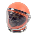 Orange GR344 skull helmet four-piece grinder with clear visor and silver-tone trim