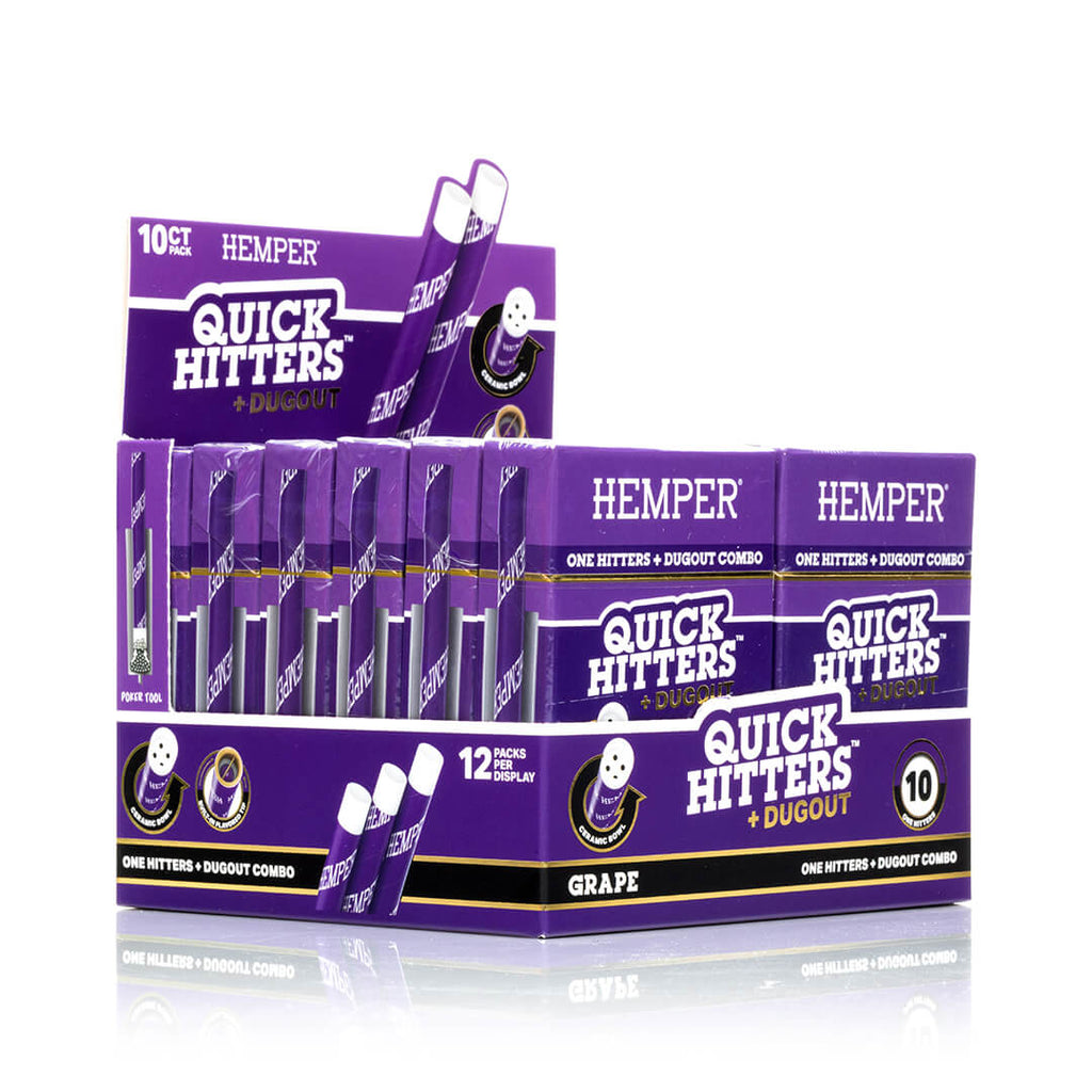 Hemper Quick Hitters Dugout 10-Packs | Grape - 12ct Display