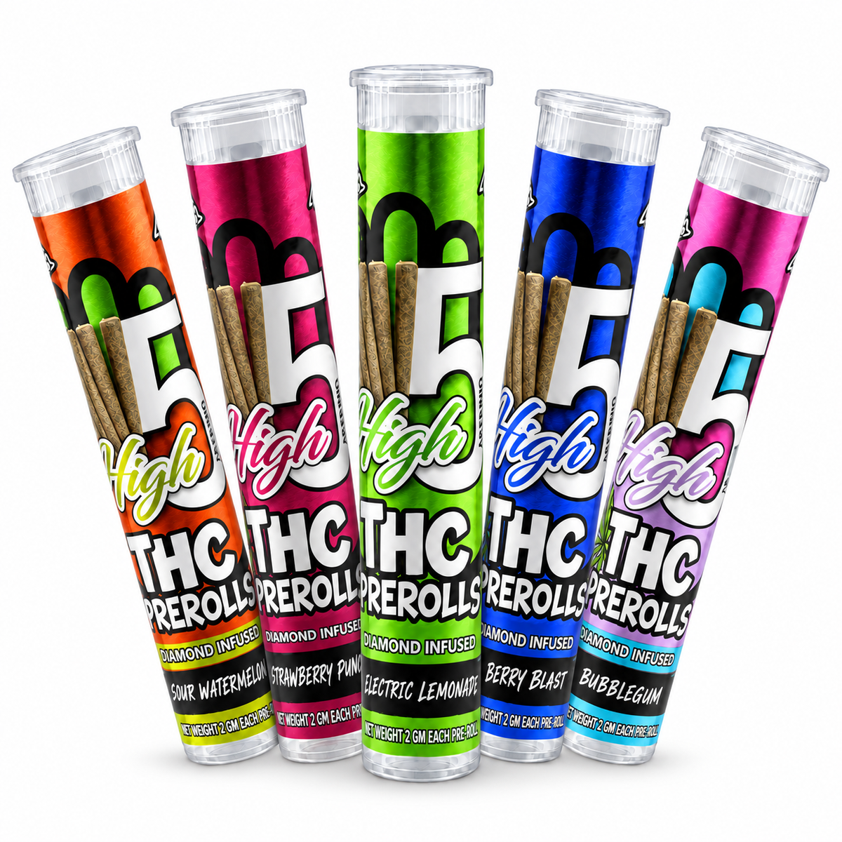 High 5 Diamond-Infused THC Pre-Rolls – 2g