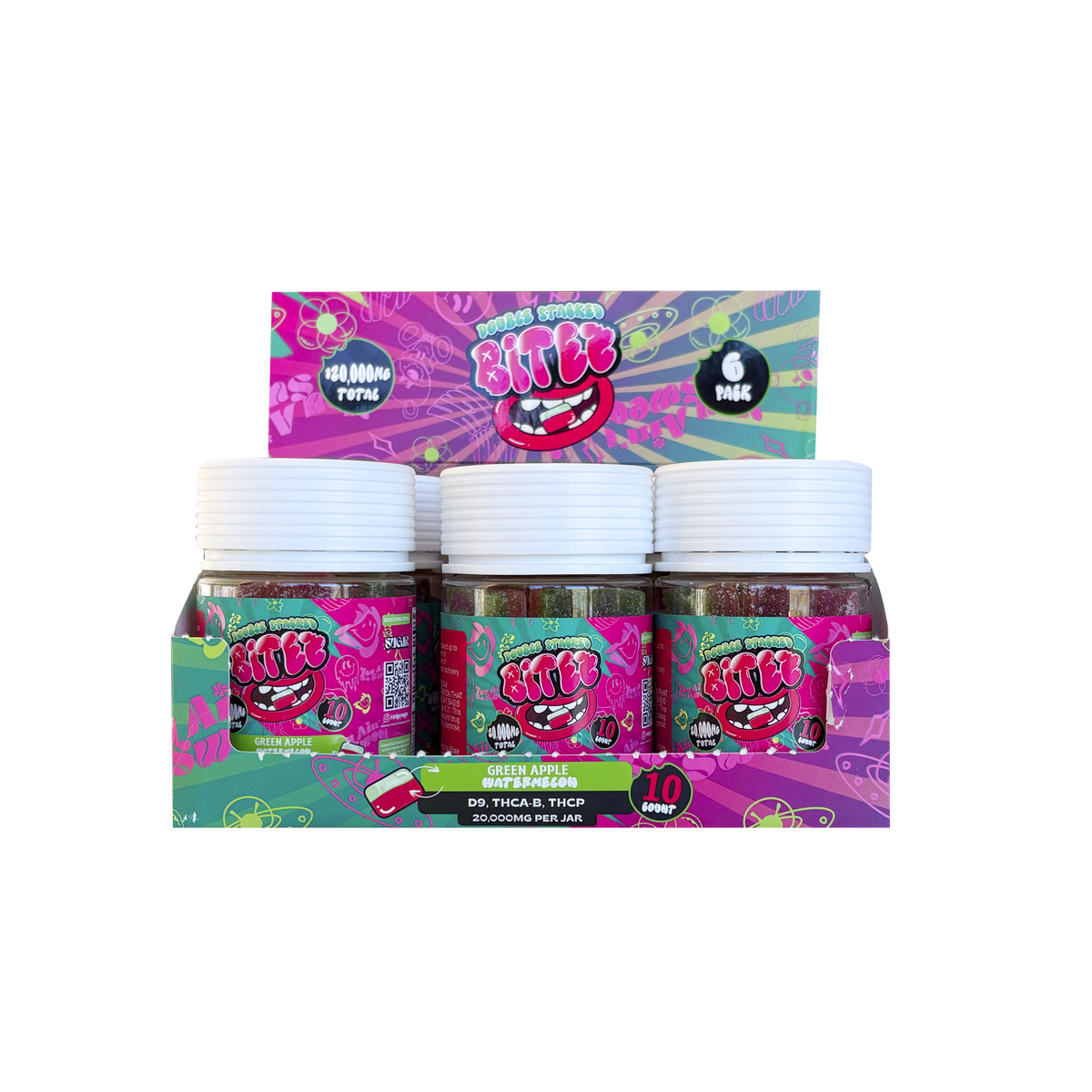 Trippy Sugar – 10ct Bitez – Green Apple Watermelon- 6ct display