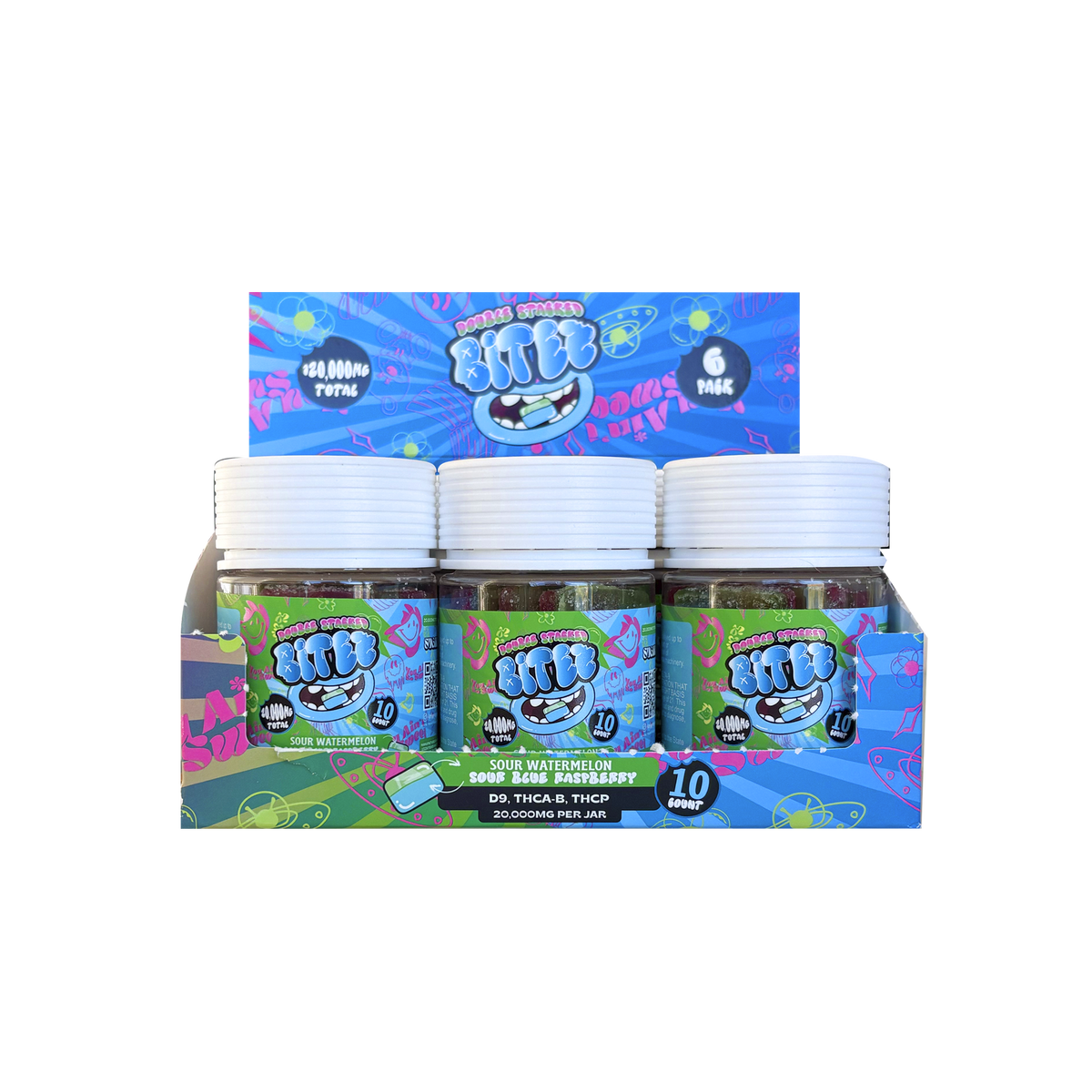 Trippy Sugar – 10ct Bitez – Sour Watermelon Blue Raspberry – 6ct display