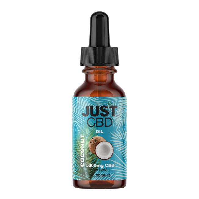 JustCBD Coconut CBD Oil 5000 mg bottle