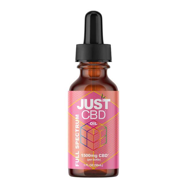 JustCBD Full Spectrum CBD Oil 1500 mg bottle