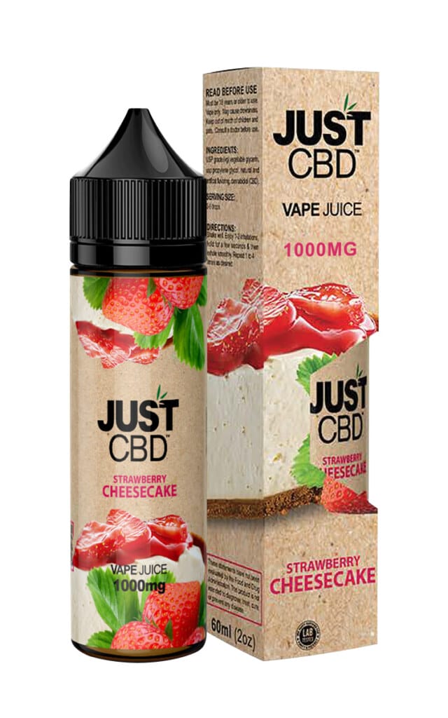 JustCBD Strawberry Cheesecake 1000 mg bottle and box