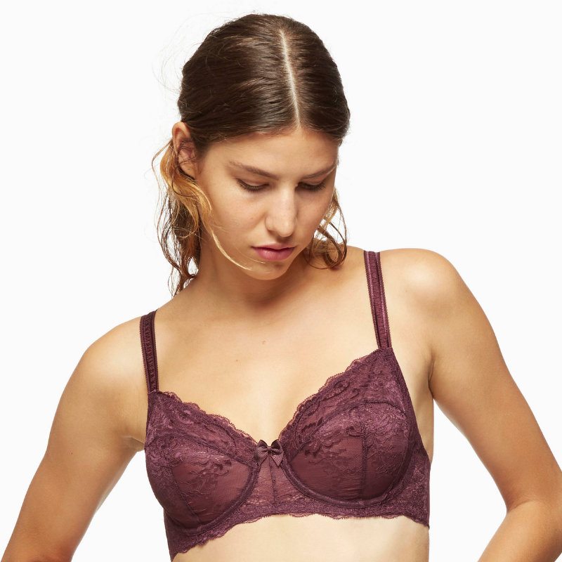 Full Figure Lace Unlined Bra Harlow Elderberry Purple – Blush Lingerie