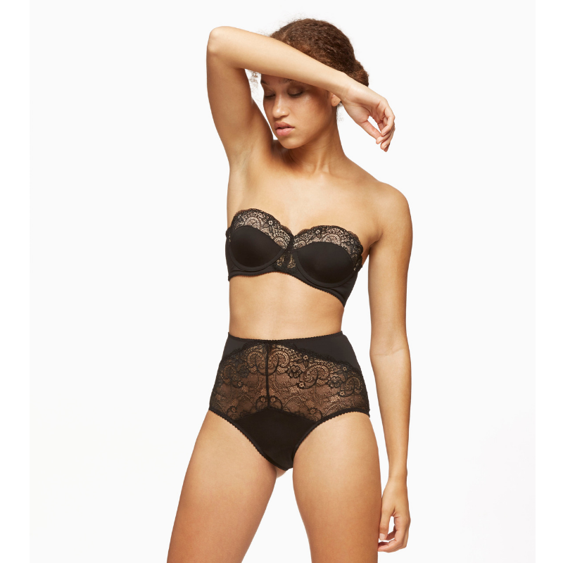 Longline Strapless Padded Lace Bra Escape Black – Blush Lingerie