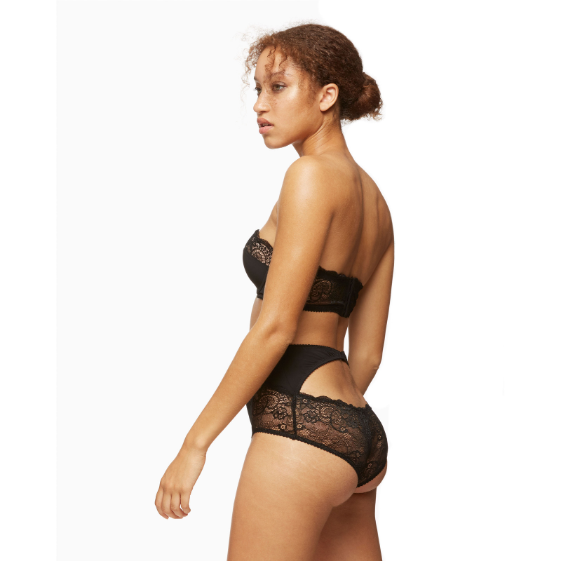 Longline Strapless Padded Lace Bra Escape Black – Blush Lingerie