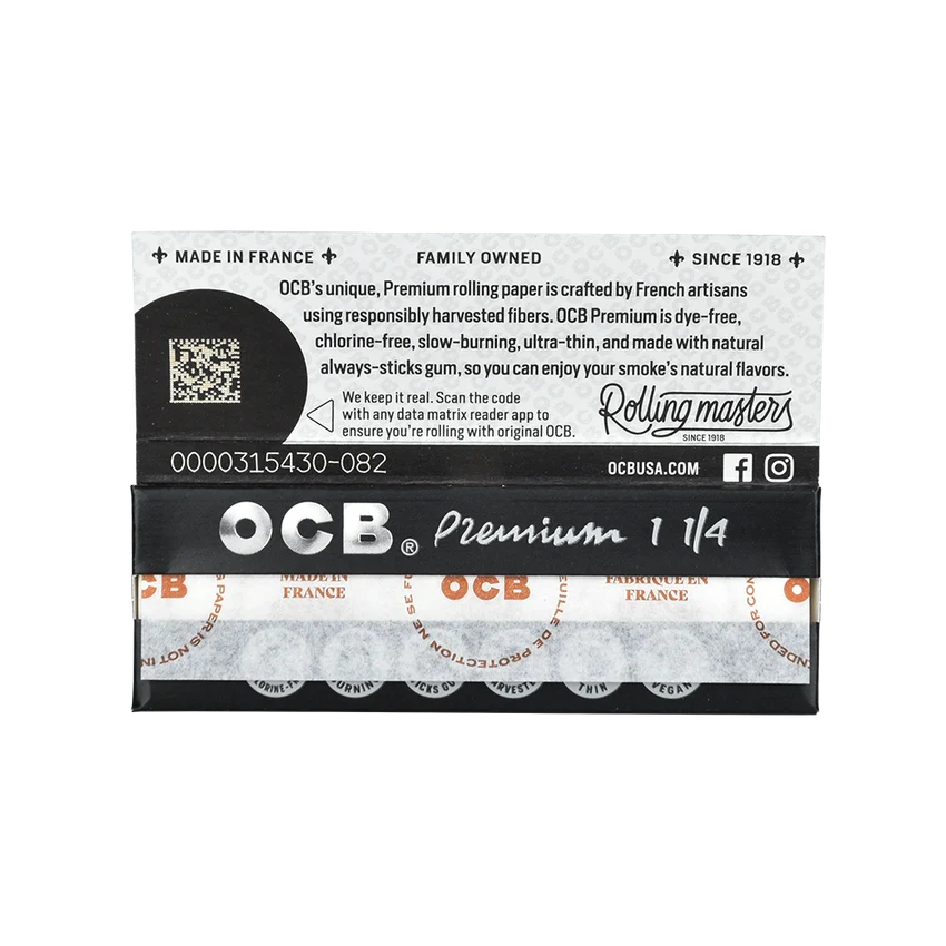 OCB 1.25” Premium Rolling Papers | 24pc Display