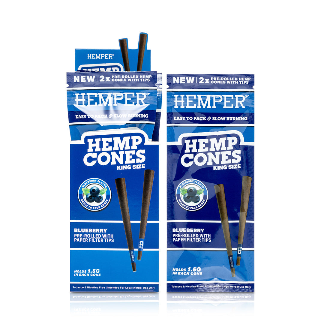 Hemper Pre-Rolled 2PK Paper Tip Hemp Cones | King Size - 12ct Display