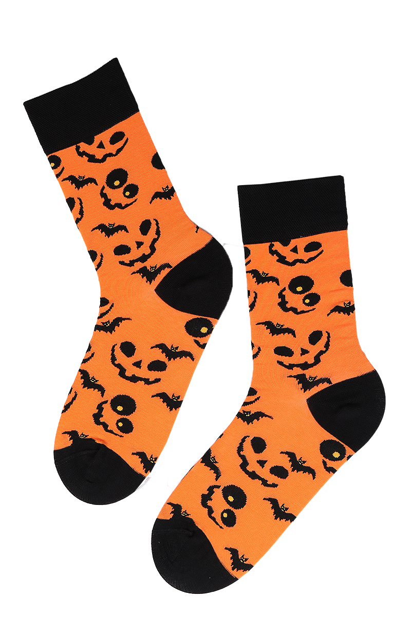 Pumpkin Face Halloween Socks