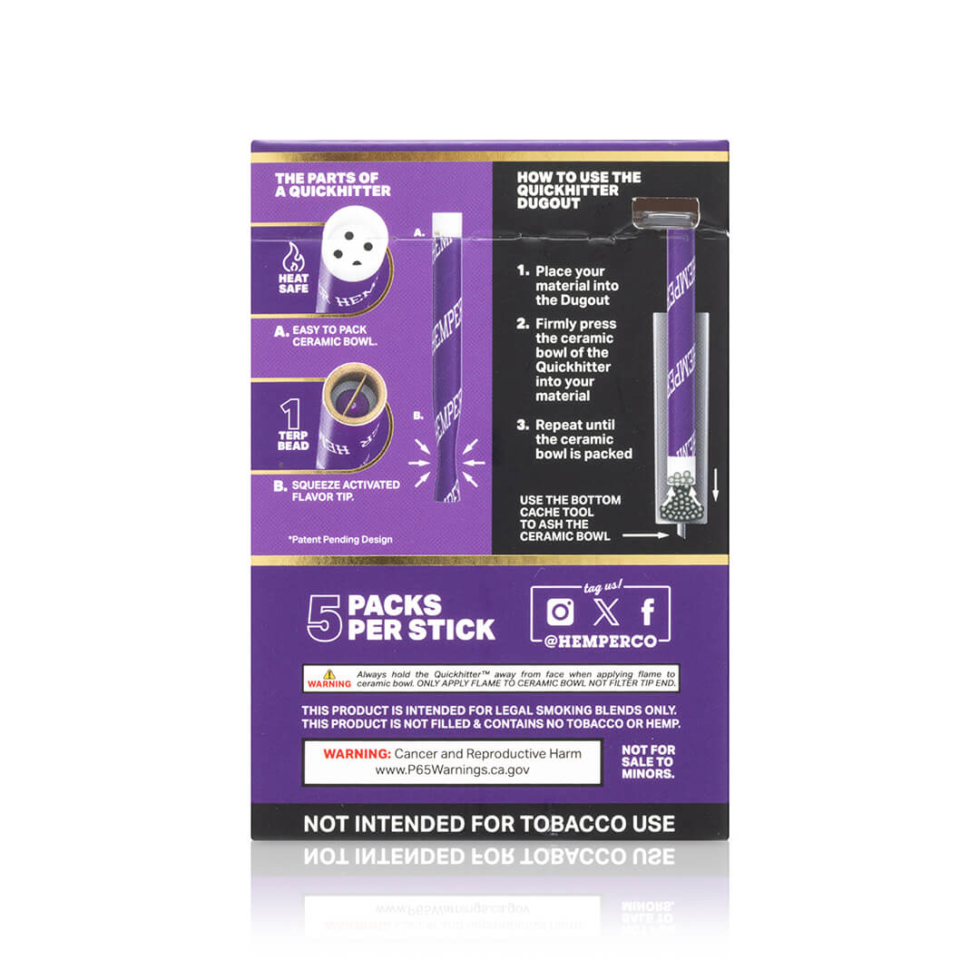 Hemper Quick Hitters Dugout 10-Packs | Grape - 12ct Display