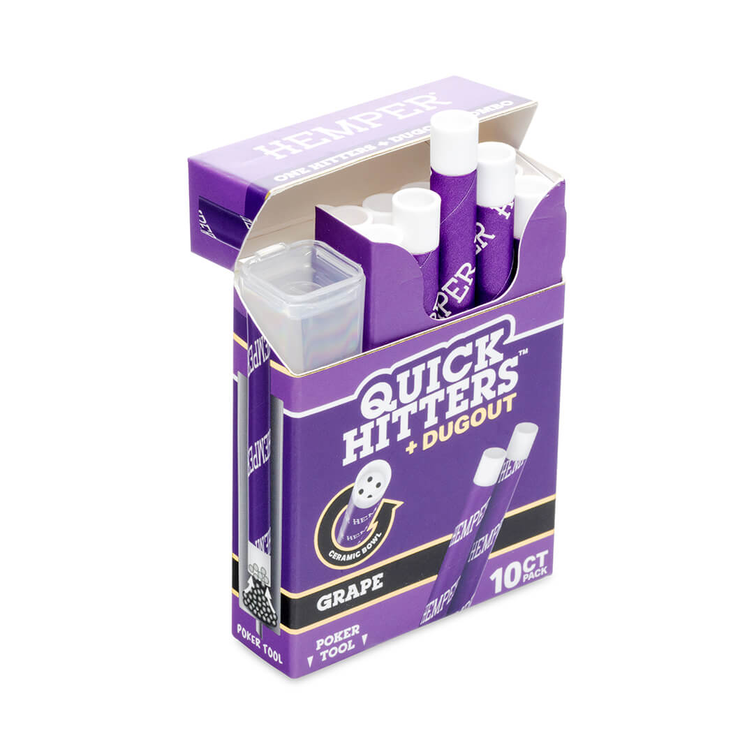 Hemper Quick Hitters Dugout 10-Packs | Grape - 12ct Display