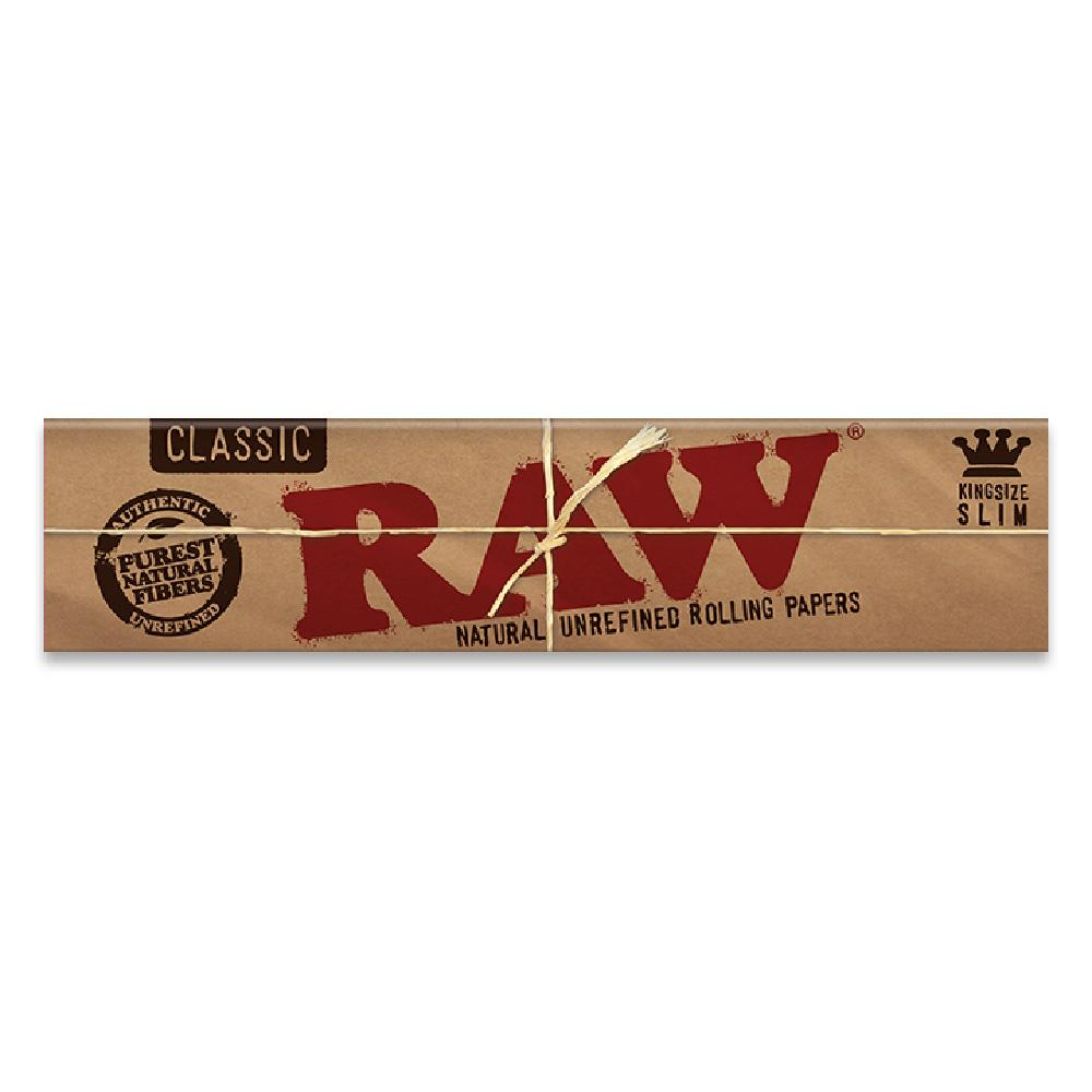 RAW Classic King Size Slim booklet detail; 50 booklets per display