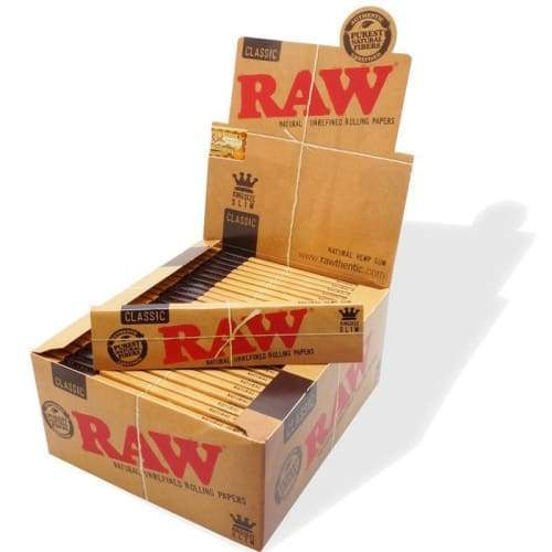 RAW Classic King Size Slim display and booklet angle view
