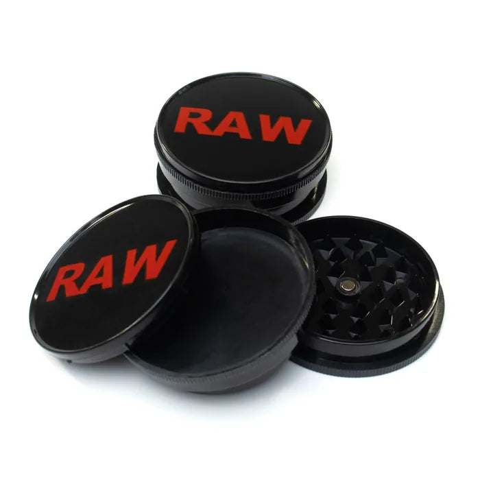 RAW Magnetic No.1 black grinder showing open storage compartment and grinding section