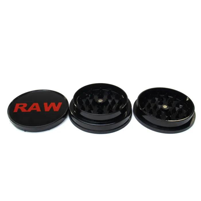 RAW Magnetic No.1 black grinder separated to show shark teeth and central magnets