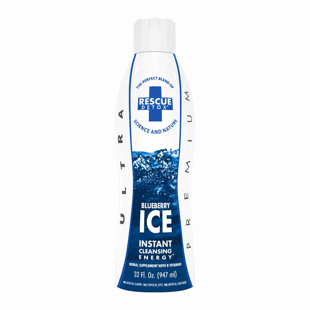 Rescue Detox ICE Ultra Premium — Blueberry — 32 fl oz on white background