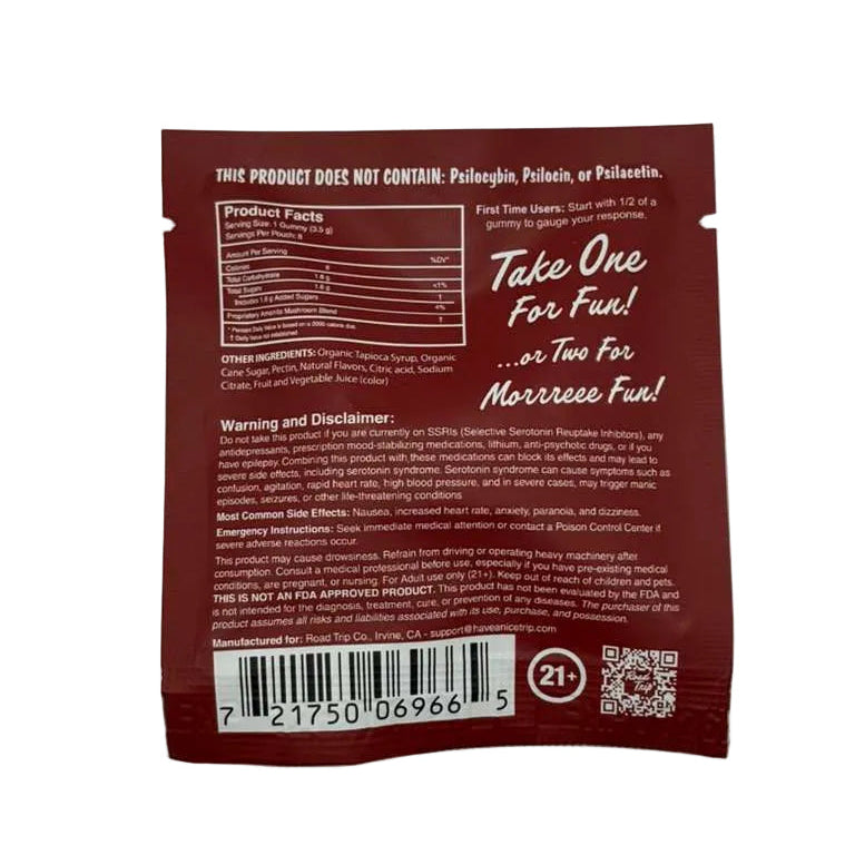 Road Trip Amanita Muscaria Mushroom Gummies – 2 Gummy Pack