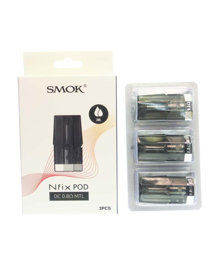 SMOK Nfix DC 0.8 ohm MTL replacement pods packaging and blister pack