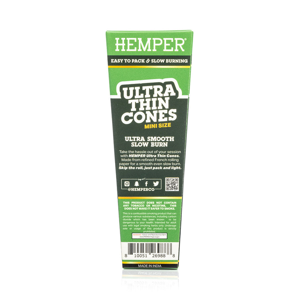 Hemper 10PK Pre-Rolled Mini Cones | Unbleached Paper - 24ct Display