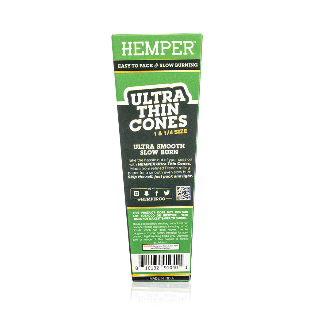 Hemper 6PK 1.25” Pre-Rolled Cones | Unbleached Paper - 24ct Display