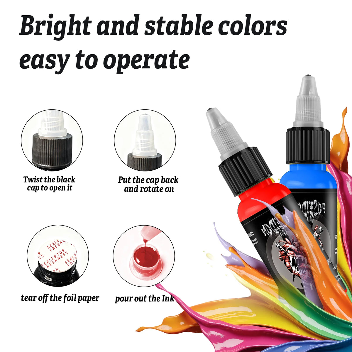 POSEIDON 30ml 5-Color Tattoo Ink Set