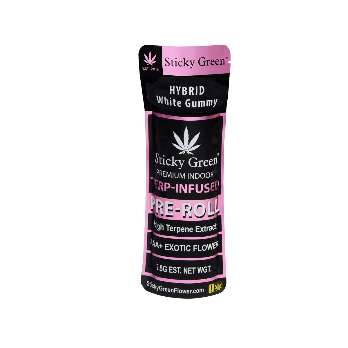 Sticky Green Terp-Infused Pre-Rolls — White Gummy