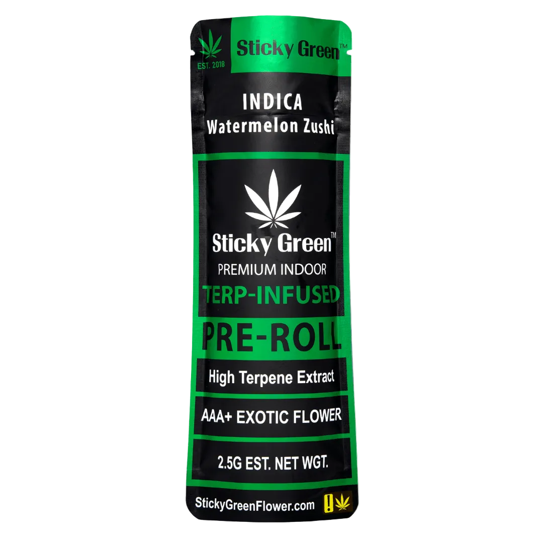 Sticky Green Terp-Infused Pre-Rolls — Watermelon Zushi