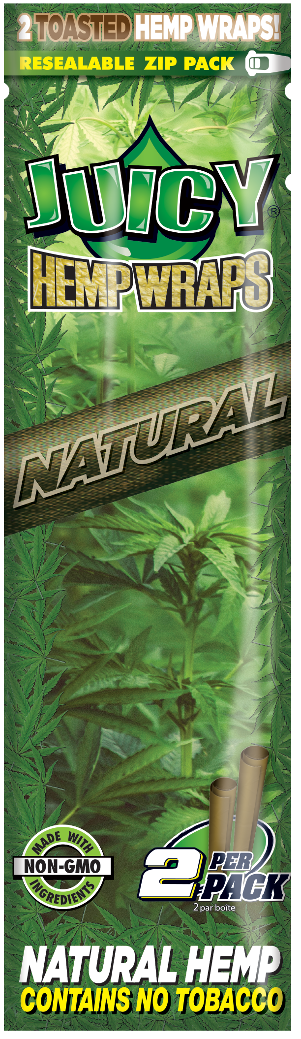 Juicy Jay's Natural hemp wraps - 2-wrap pouch