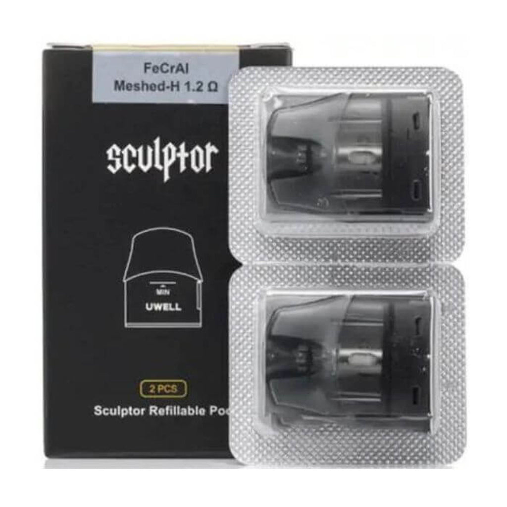 Uwell Sculptor Refillable Replacement Pod 1.2 ohm two-pack packaging
