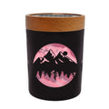 V Syndicate High Elevation Pink SoleStash mountain and forest design with wooden grinder lid on white background