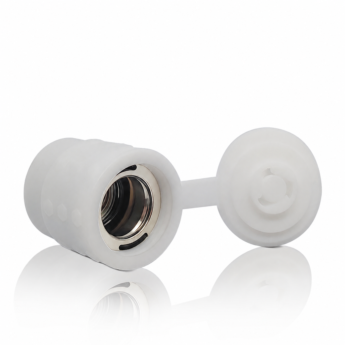 Waxmaid COIL+ replacement atomizer in white with its silicone lid open